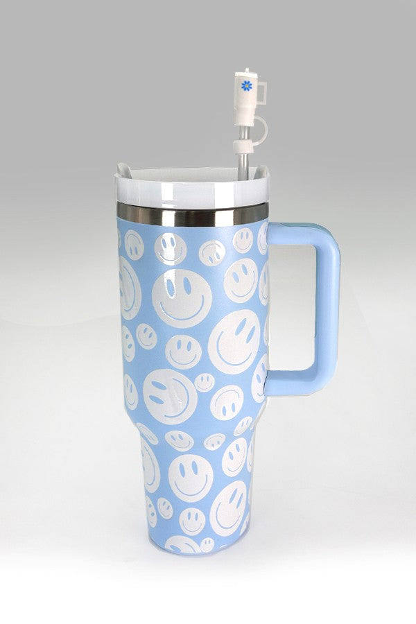 Smiley Liv 40 oz Insulated Cup with Handle in Blue