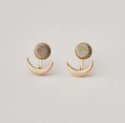 The Moon Ear Jacket Earrings