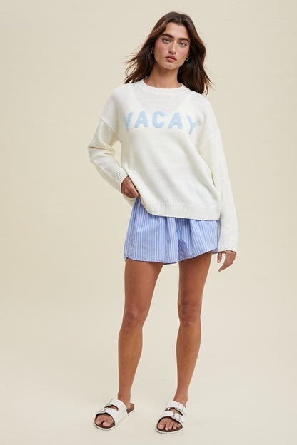 The Vacay Chenille Patch Sweater