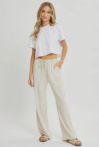 The Hamptons Pull-On Linen Blend Pants